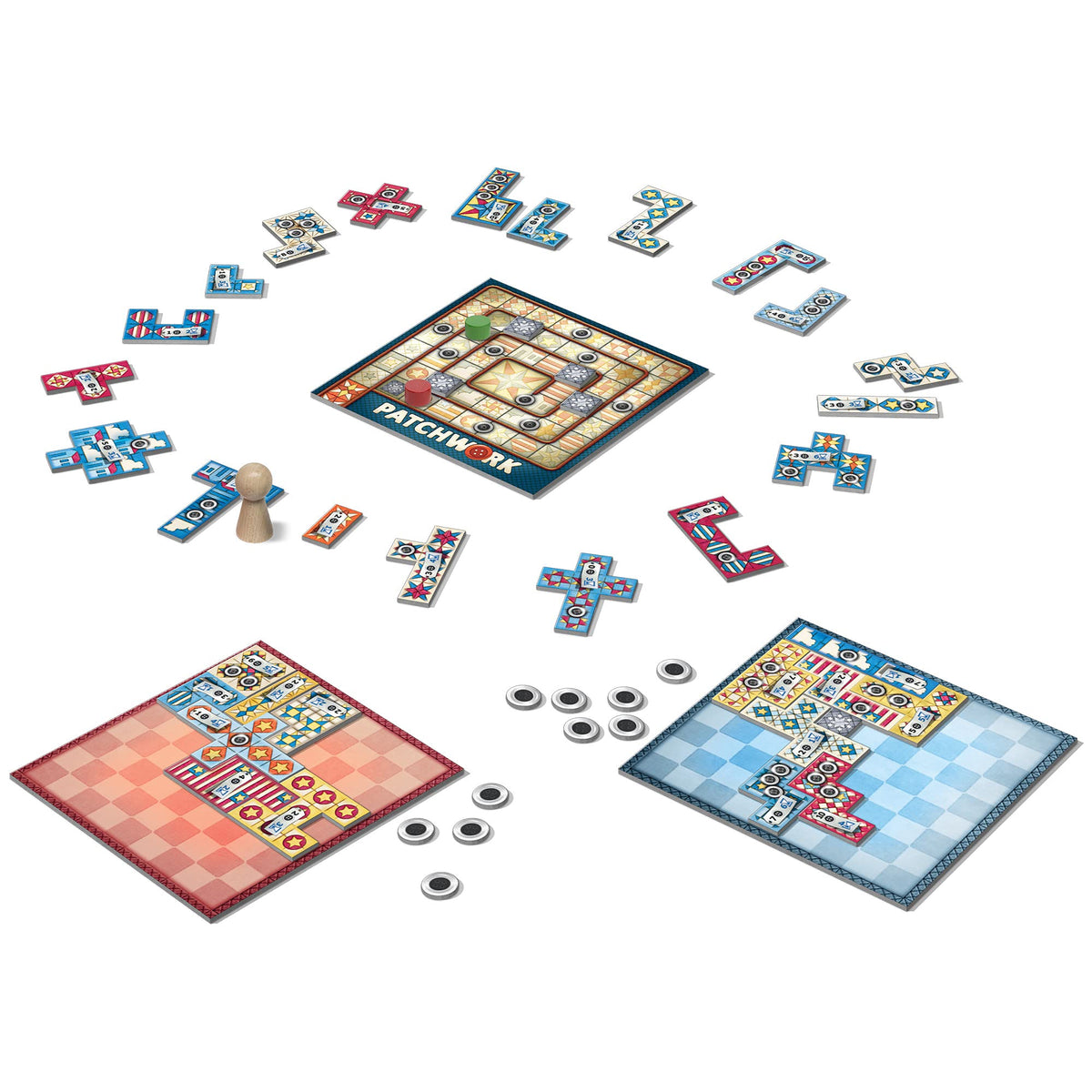 Lookout Patchwork Americana patches laid out for efficient space filling and planning.