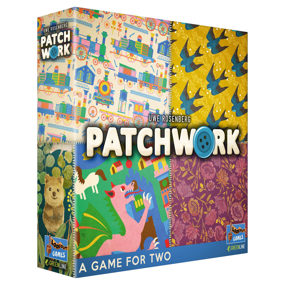 Lookout Patchwork patch tiles arranged for a fast two-player strategy session.