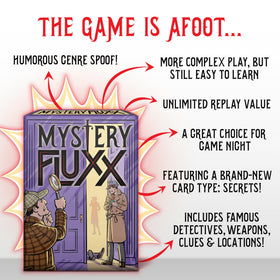 Looney Labs Mystery Fluxx 'Secret' card highlights unique powers that twist gameplay.