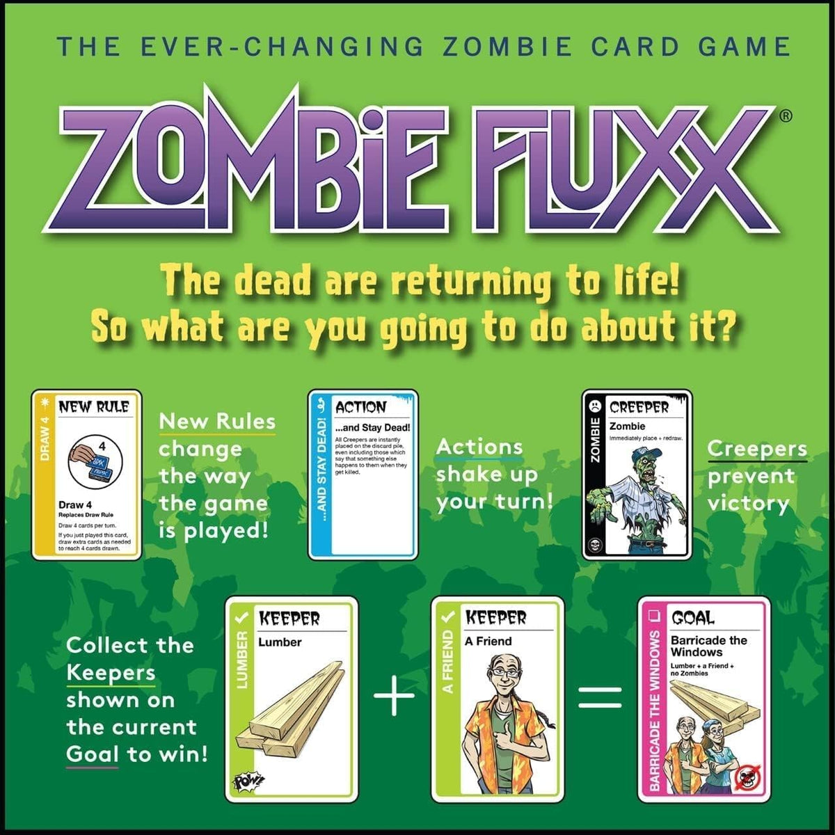Looney Labs Zombie Fluxx party icebreaker moment with players laughing