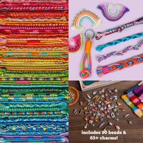 Loopdedoo cotton thread 210 yards offers ample material for vibrant bracelet designs.