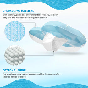 LOOWARTS infant swim float with safety seat keeps child secure.