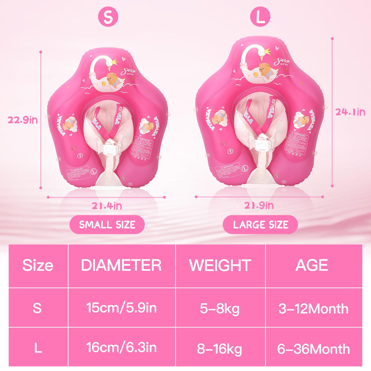 LOOWARTS toddler float supports both backstroke and breaststroke swimming styles.
