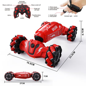 LOOZIX RC car with LED lights and music for night-time stunts
