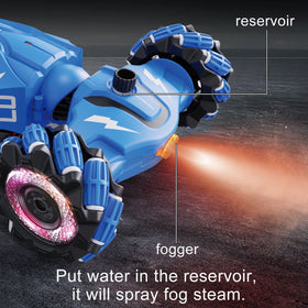 LOOZIX gesture RC stunt car battery area shows dual power option