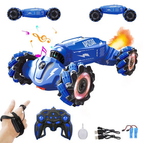LOOZIX gesture RC stunt car front view with LED lights for exciting play