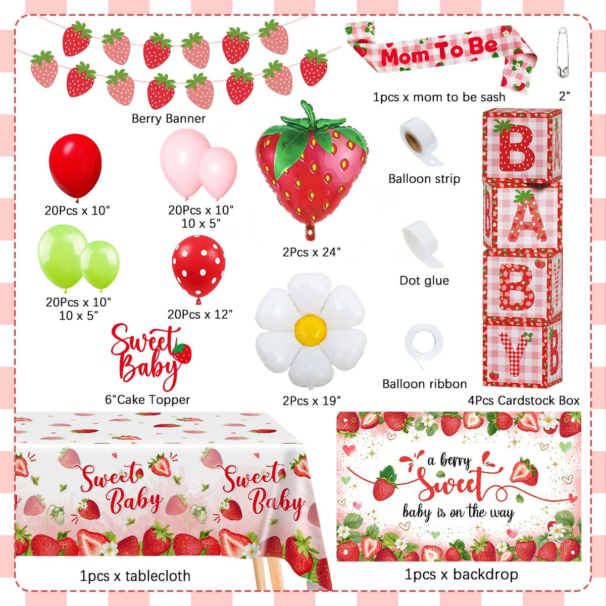 Lopeastar pink tablecloth ties the berry decor together for photos