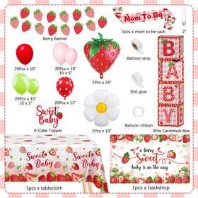 Lopeastar pink tablecloth ties the berry decor together for photos