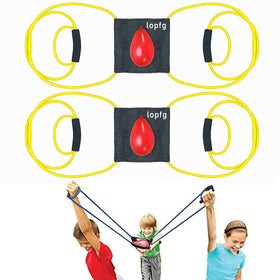 lopfg water balloon launcher front view shows a durable two-piece set for backyard fun