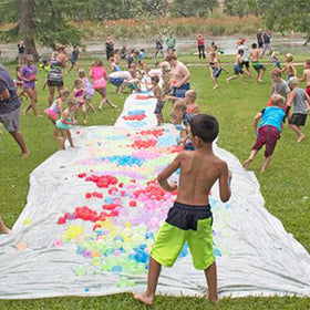 lopfg water balloon launcher in action demonstrates long-range summer play