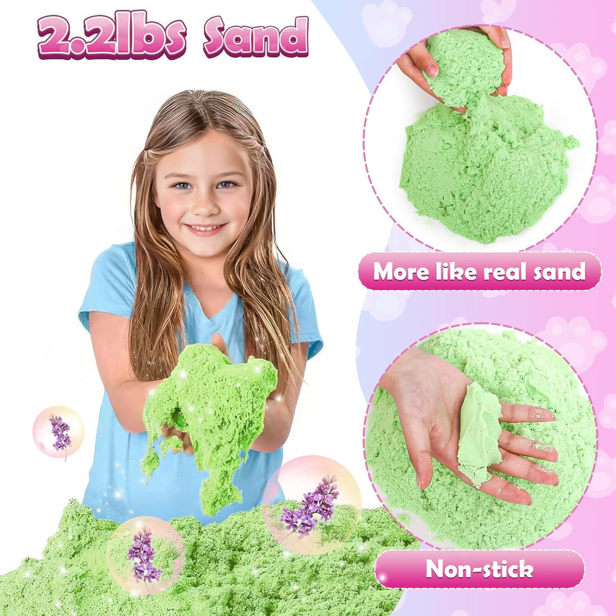 Lorfancy kit includes 2.2 lbs sand odorless and easy to shape for tactile play
