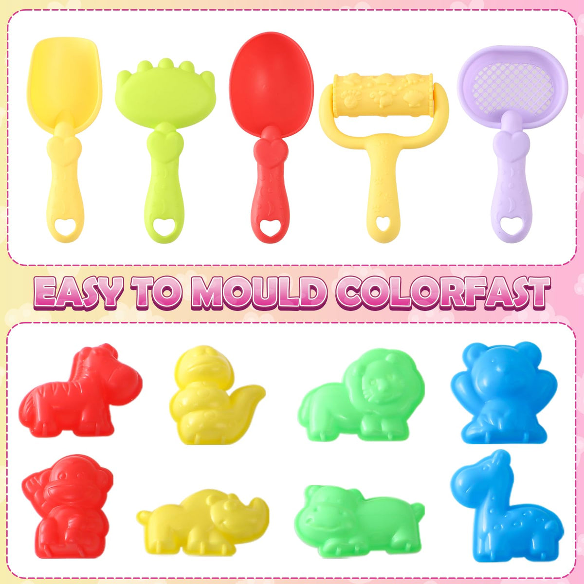 Lorfancy 8 animal molds and 5 tools for creative sculpting and storytelling