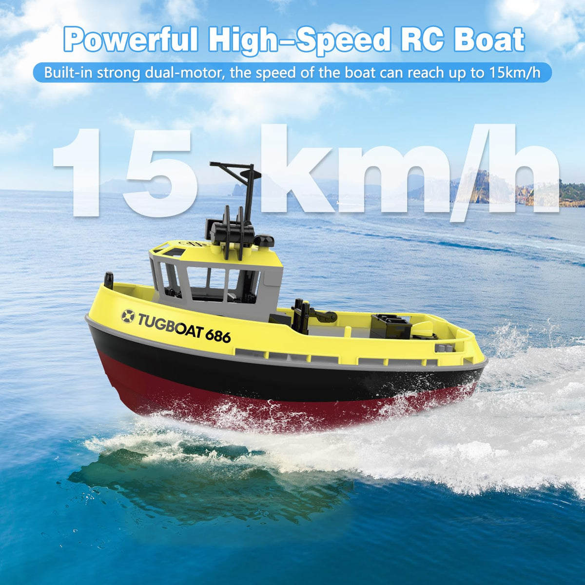 Losbenco RC Boat dual motors power a fast, responsive ride.