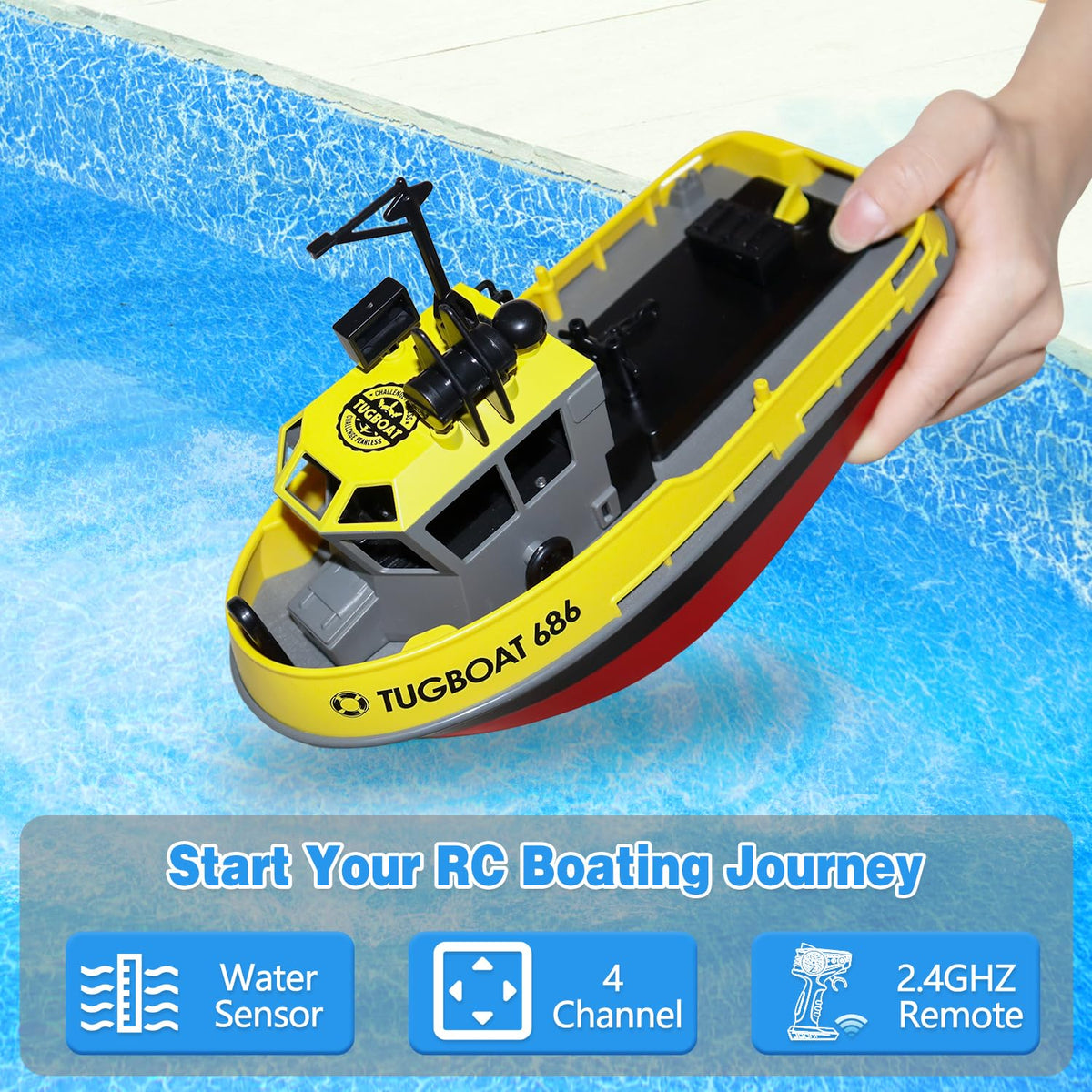 Losbenco RC Boat low battery alert helps plan returns.