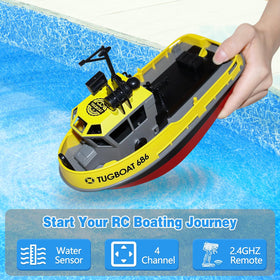 Losbenco RC Boat low battery alert helps plan returns.