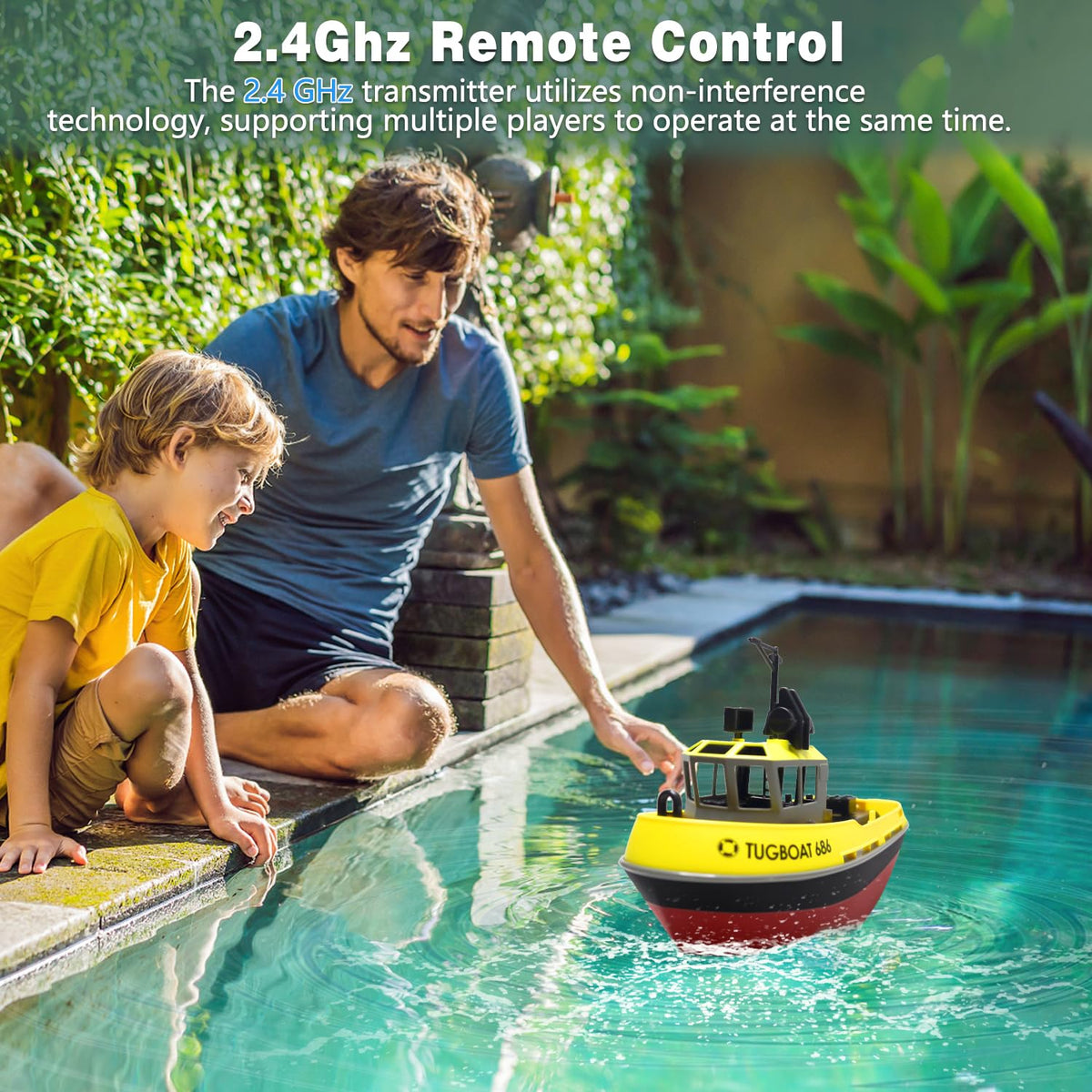 Losbenco RC Boat pistol remote enables easy forward, turn, reverse.
