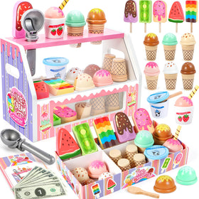Loscola ice cream counter for pretend play, sparks imaginative cafe role-play