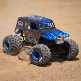 Losi 1/18 Mini LMT Son Uva Digger battery and charger included for quick setup.