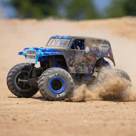 Losi 1/18 Mini LMT Son Uva Digger top-down view shows compact scale footprint.
