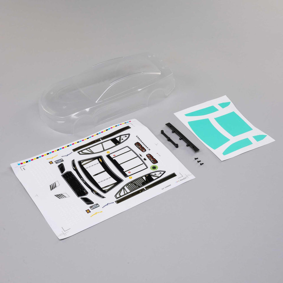 Losi Chevy clear body for NASCAR GROM LOS-1938, ideal for personalized paint schemes