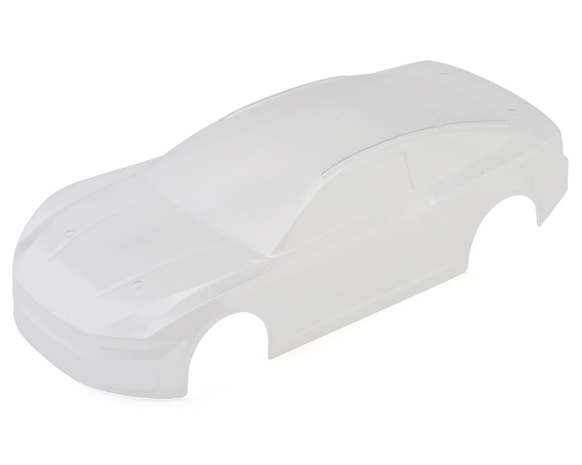 Losi Ford clear body for NASCAR GROM with customizable decals and protective features.