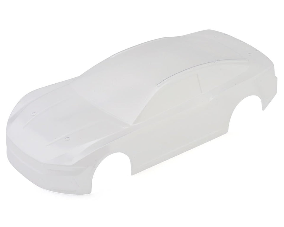 Losi Ford clear body for NASCAR GROM with customizable decals and protective features.