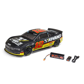 Losi NASCAR RC car Ryan Blaney black body ready for on-road racing.