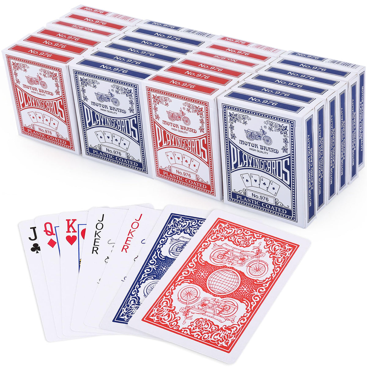 LotFancy 24-decks blue and red cards for group play