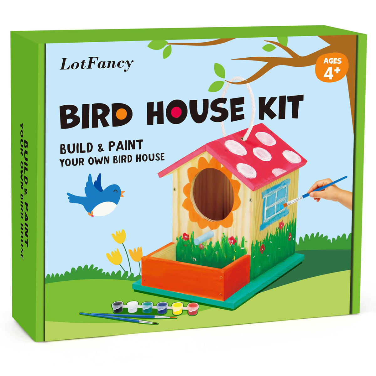 LotFancy unassembled pine wood kit, safe for outdoor display