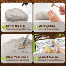 LotFancy chisel supports safe, precise uncovering of hidden stones.