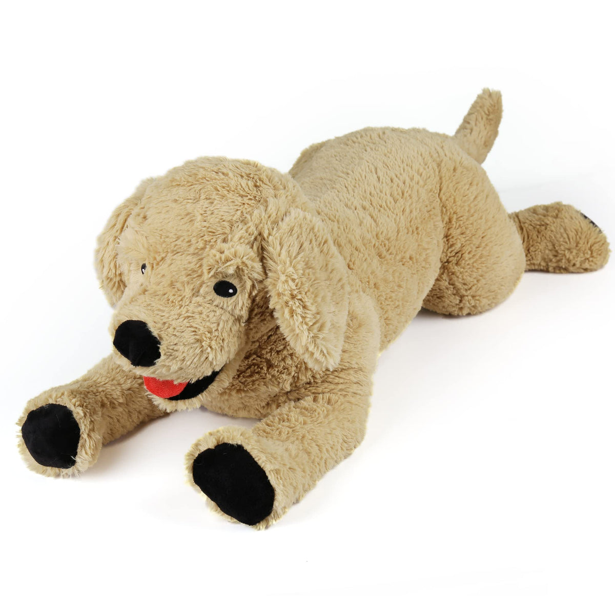 LotFancy 26-inch beige dog plush for cozy hugs and room decor