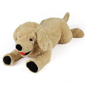 LotFancy 26-inch beige dog plush for cozy hugs and room decor