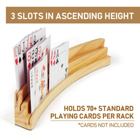 LotFancy Pine Wood Card Holder with stable base keeps cards steady and tabletop safe.