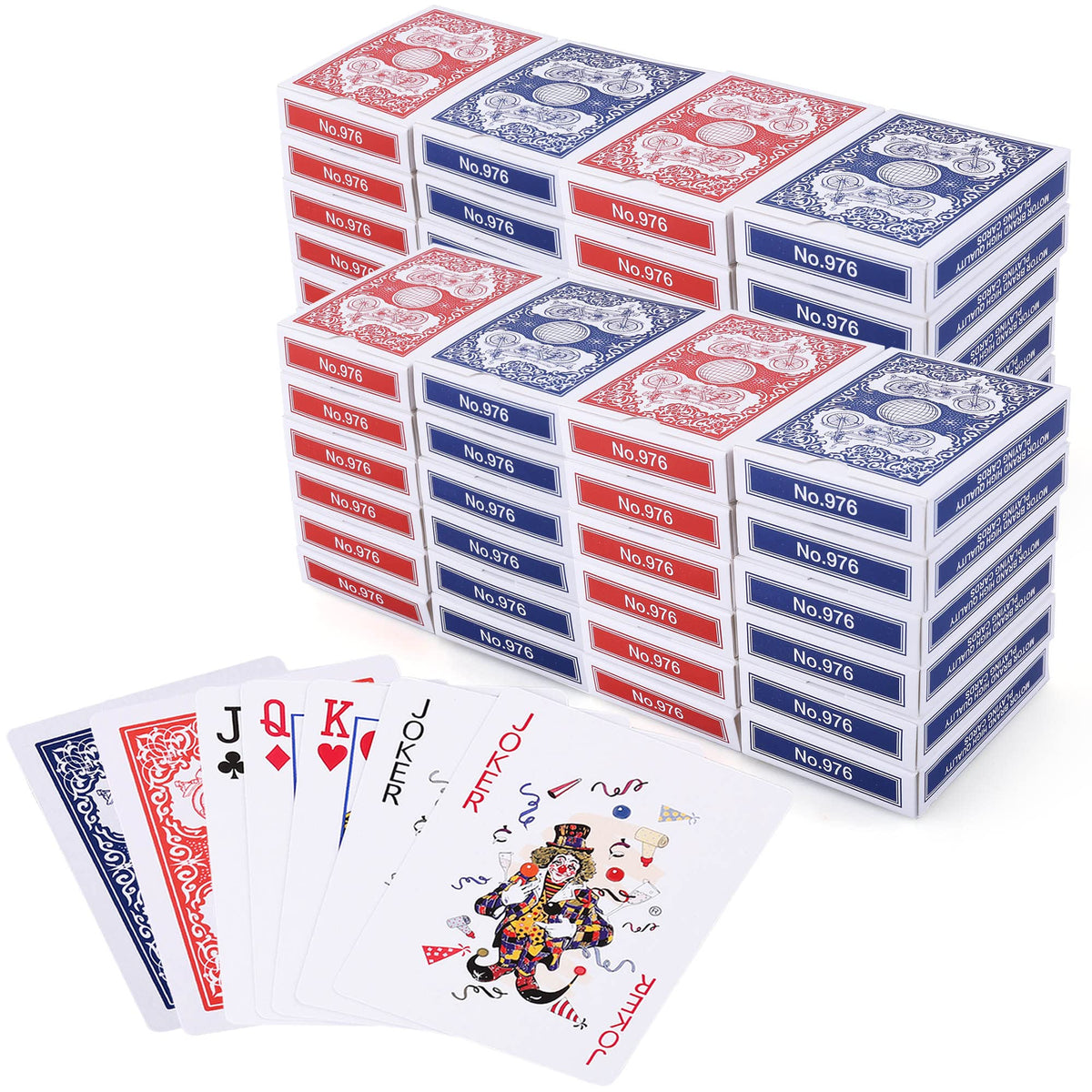 LotFancy bulk playing cards in blue and red for group games