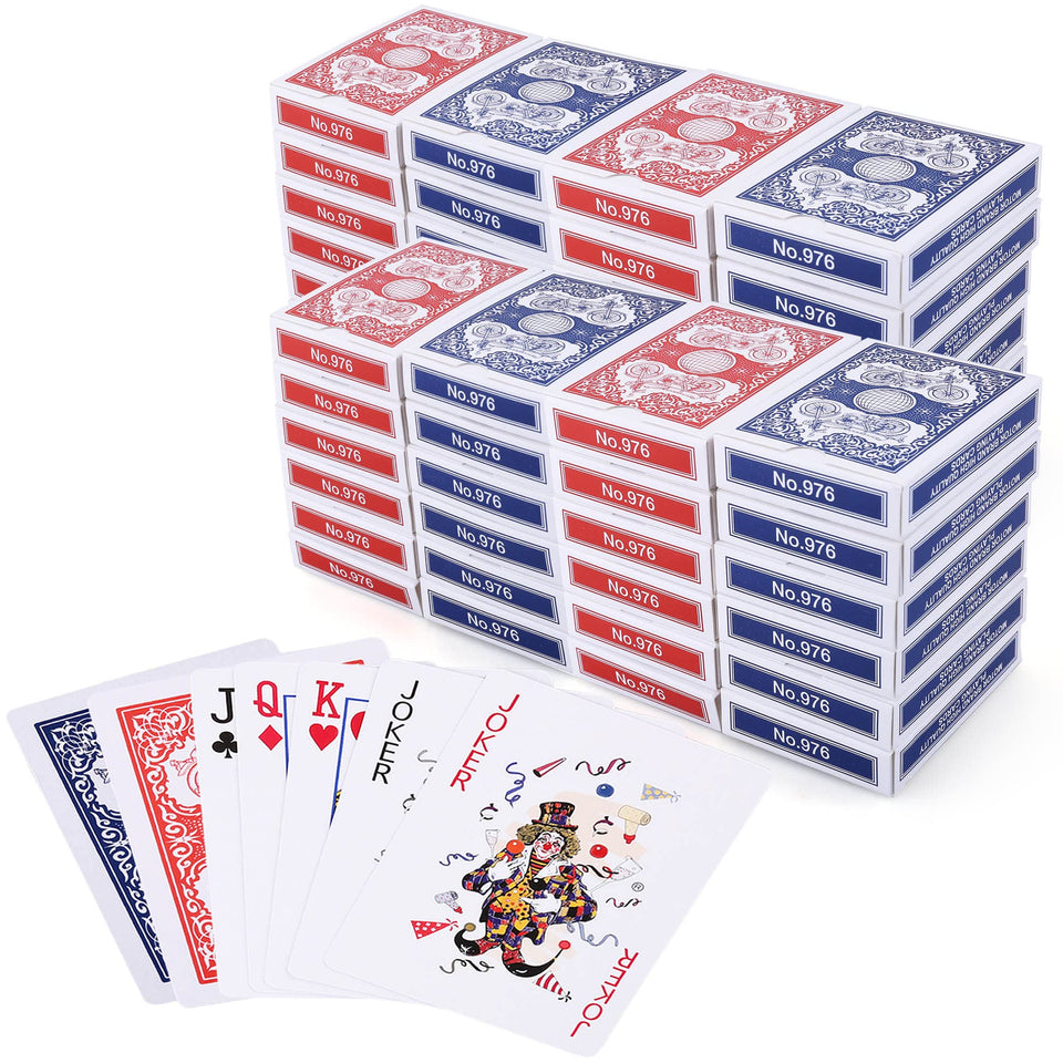 LotFancy bulk playing cards in blue and red for group games