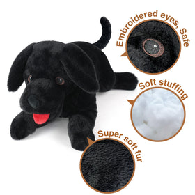 LotFancy realistic dog toy with open mouth evokes lifelike friendly interactions.