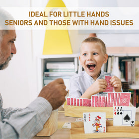 LotFancy Set of 4 Card Holders helps organize multiple players’ cards on the table.