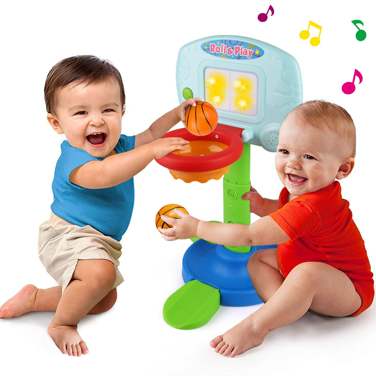 LotFancy toddler basketball hoop with backboard lights for engaging play.