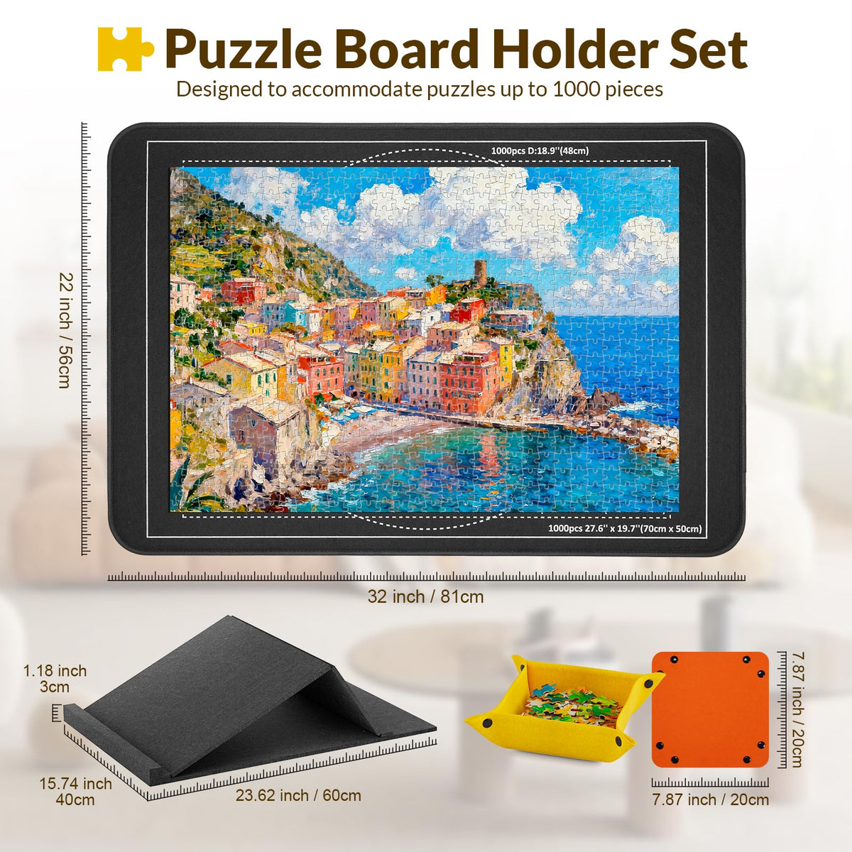 LOTMOFUN Puzzle Board offers a 32x22 inch area for large layouts.