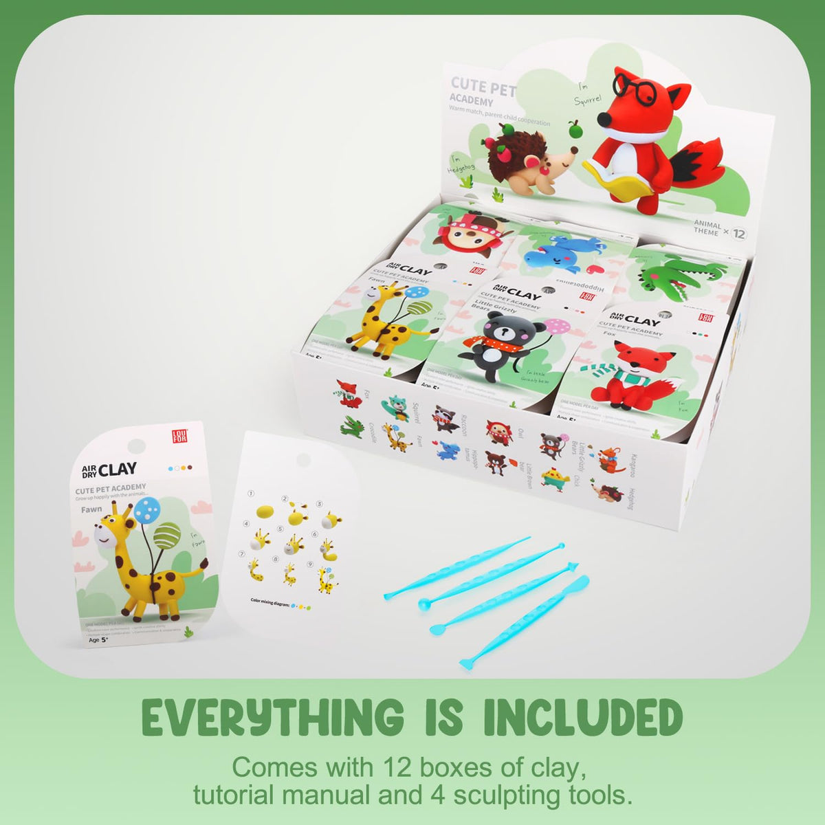 LOUFOR air-dry clay kit gift box is ready for birthdays and holidays.