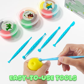 Kids create colorful creatures with LOUFOR clay