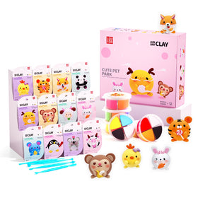 LOUFOR Air Dry Clay Kits with 12 color compartments for at-home crafting
