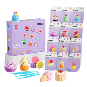 LOUFOR air dry clay kits with colorful compartments for kids' crafts