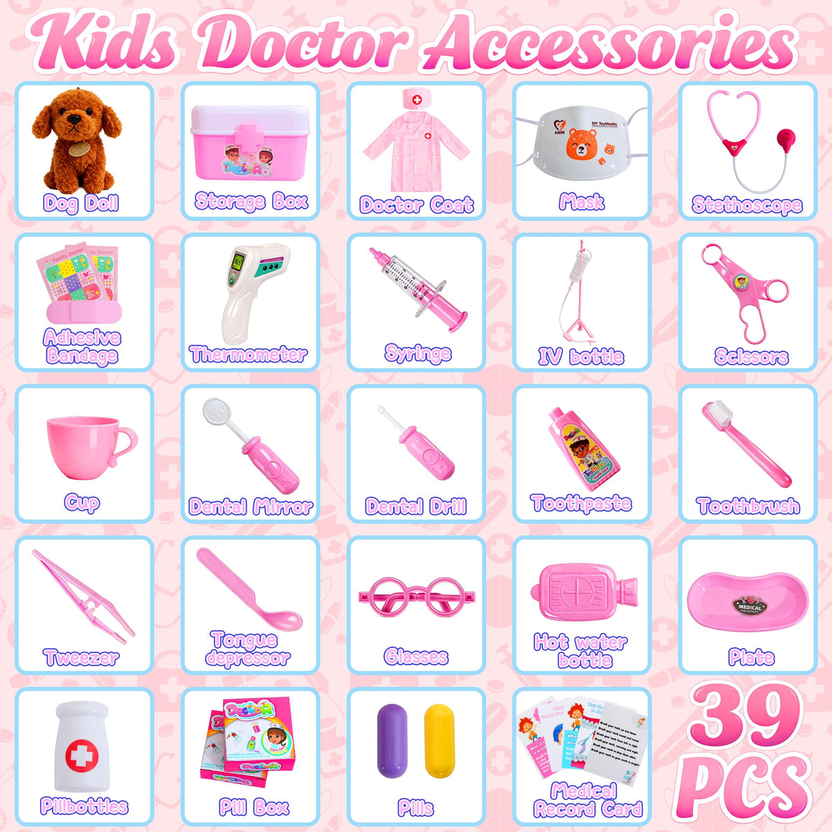 LOUVPY heartbeat-stethoscope demonstrates realistic checks during pretend play.