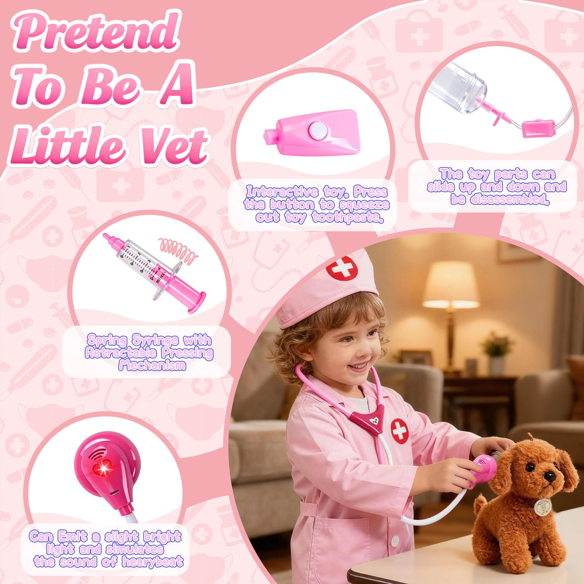 LOUVPY medical tools tray keeps accessories organized for easy cleanup.