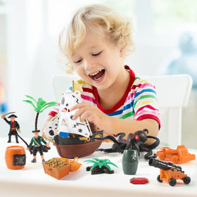 LOVE LIFE pirate ship assembly helps hands-on building and coordination.