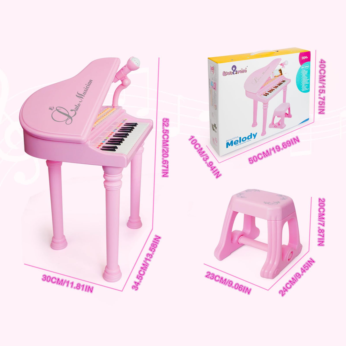 Love&Mini demo songs let kids learn tunes by imitation.