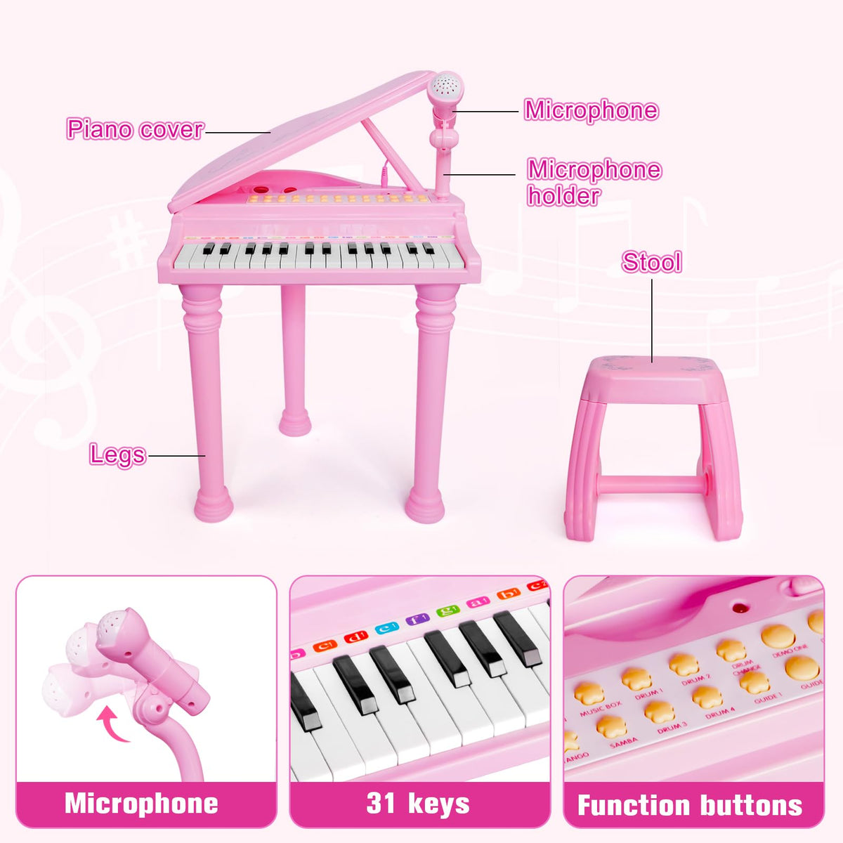 Love&Mini LED teaching mode guides tunes with colorful prompts.