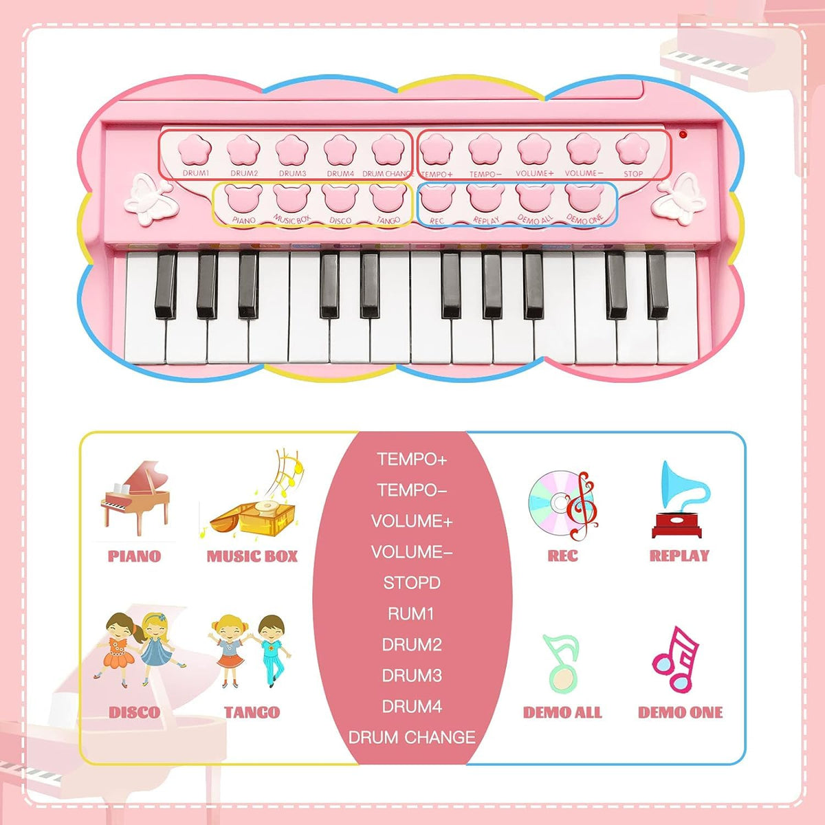 Love&Mini adjustable volume control helps tailor sound for shared play.