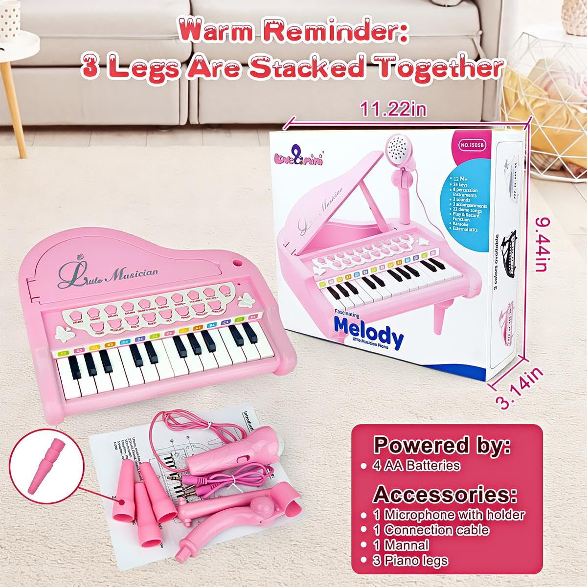 Love&Mini pink piano packaging image signals a ready-to-gift presentation.
